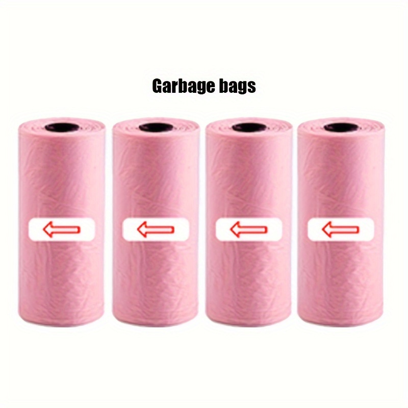 TEMU 4 Leak-proof Mini Car Garbage Bags, 60pcs - Pvc, Vehicle