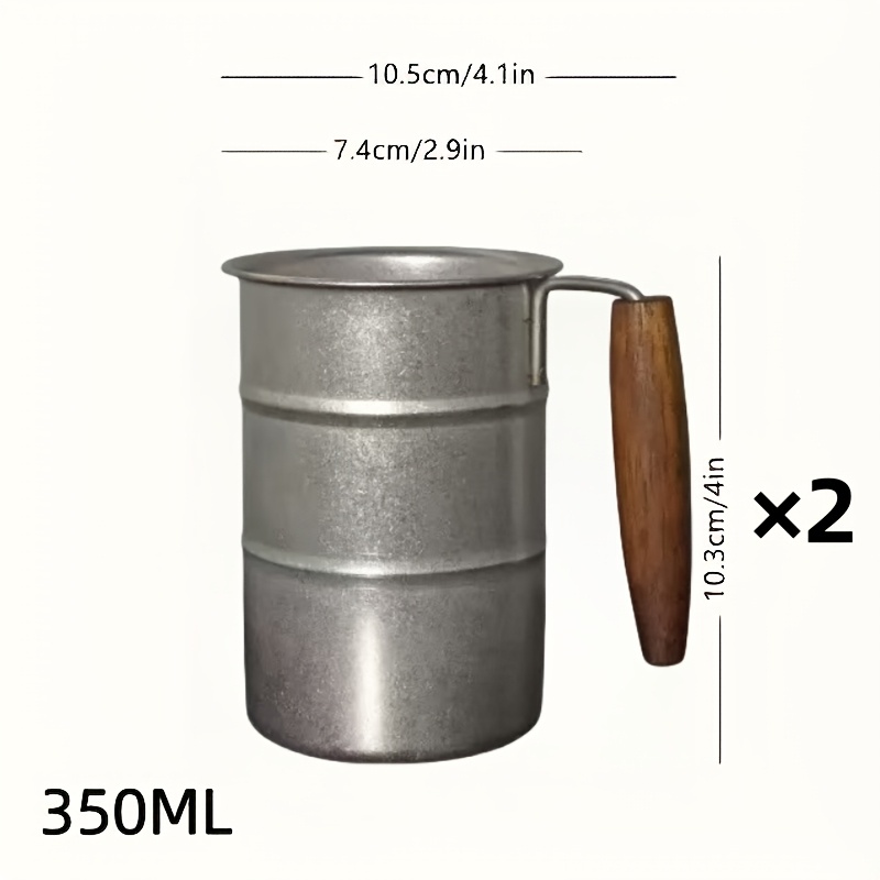 Image of 304 304 Stainless Steel Mug Industrial Style Matte Retro Distressed Coffee Mug Restaurant Commercial Cold Drink Cup Camping Picnic Water Cup