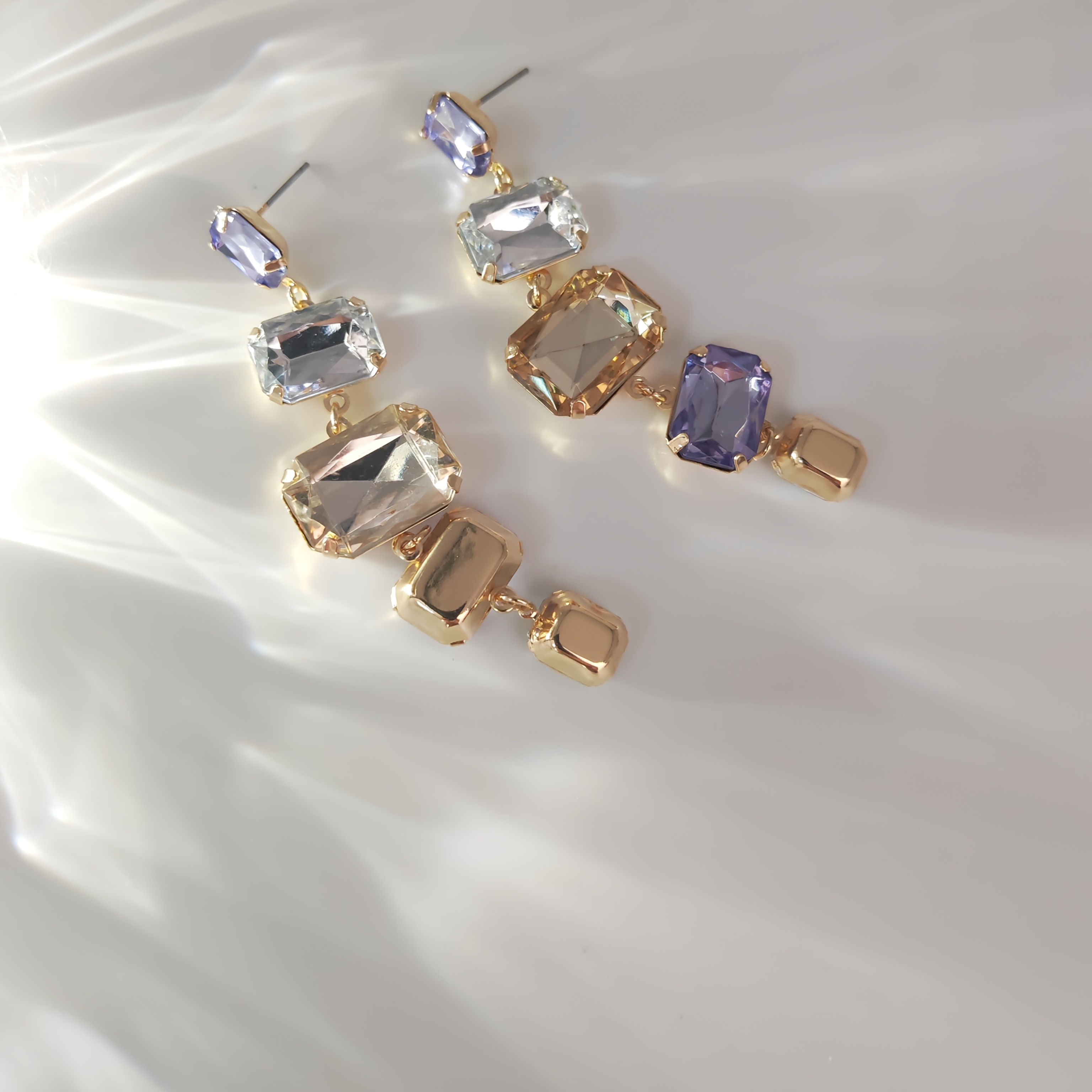Women's Long Rectangular Geometric Statement Earrings