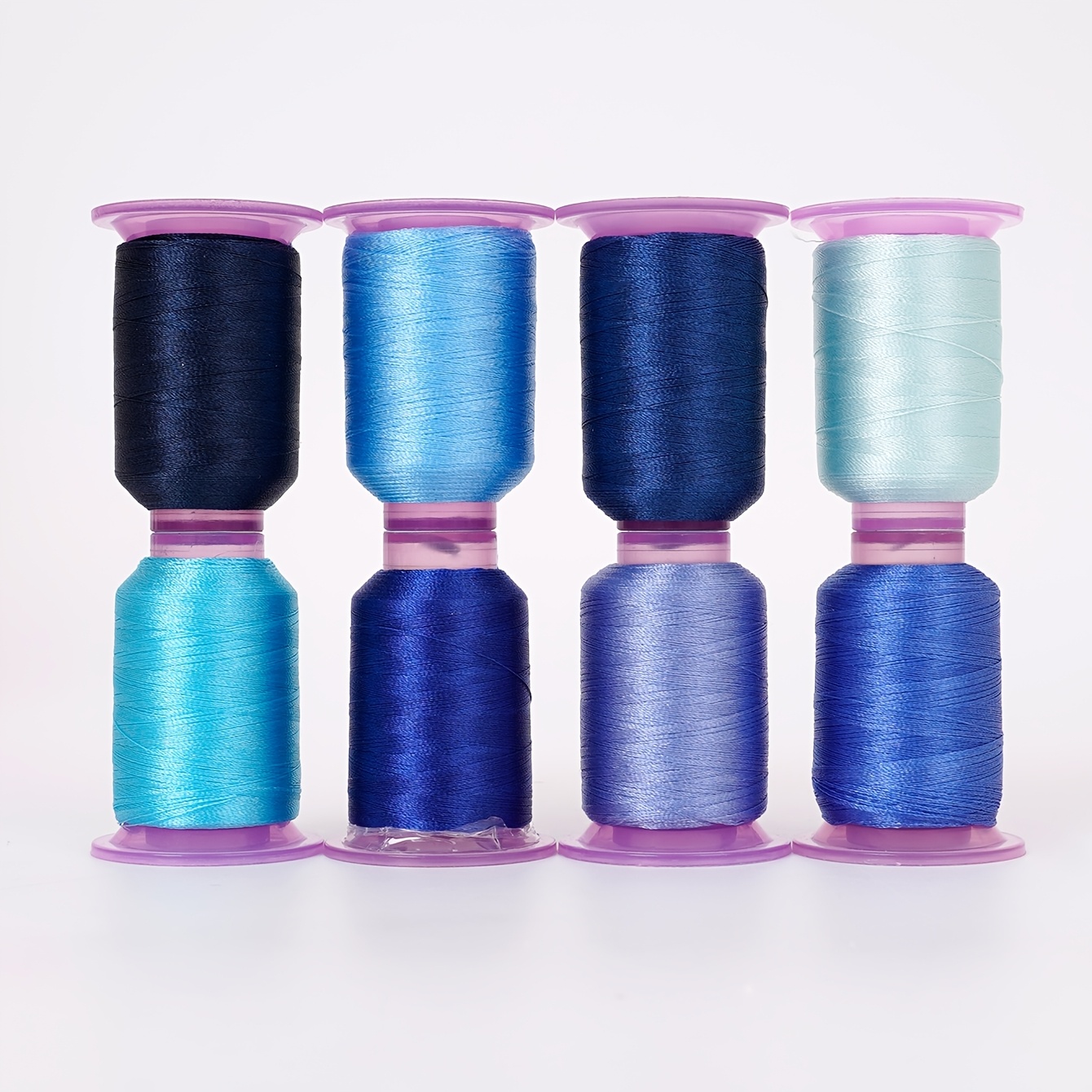 TEMU Set Of 8 Spools Of 120d/2 Polyester Embroidery Thread, Each Containing 550 Yards, Available In Multiple Colors For Machine Embroidery