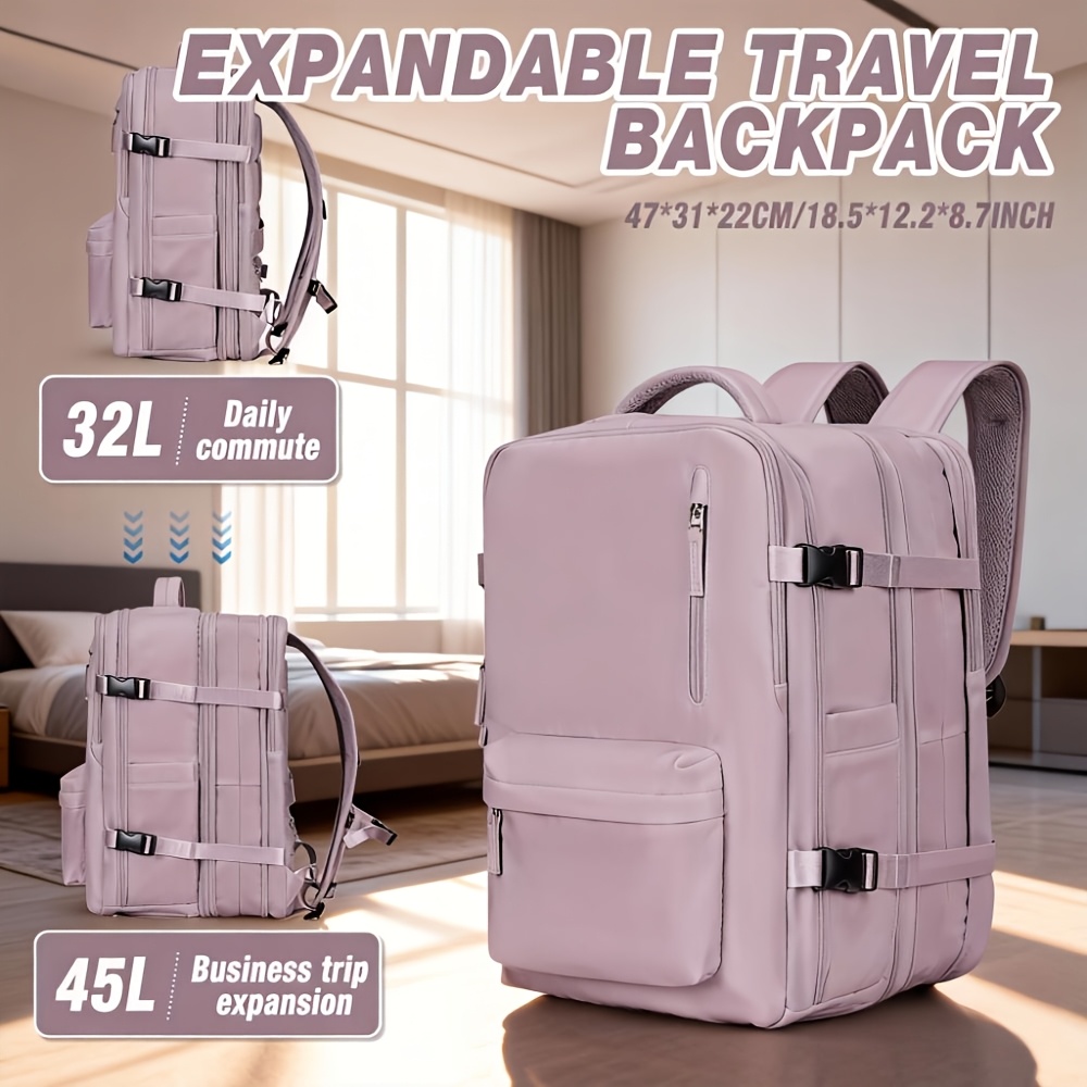 E-shop Damenrucksack 1 Stück – -Diebstahl, erweiterbarer Laptop-Rucksack für Ryanair & EU-Flugreisen – Kabinentauglich mit verstellbaren Trägern,