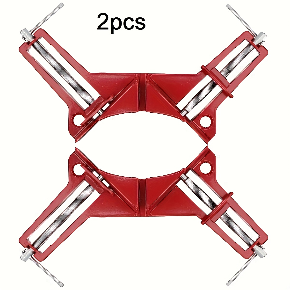 

2-pack Adjustable Corner Clamps With Square - 90 Degree Right Angle Woodworking Clamps For Picture Frames, Welding, Fish Tanks, Cabinets, Shelf Holder - Plastic Diy Hand Tools