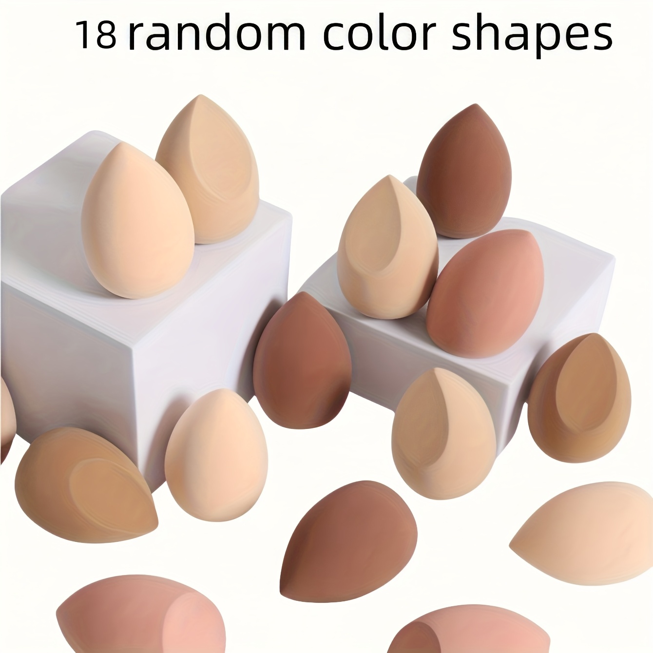 E-shop 18 große Kosmetikschwämme, Mischfarben, ideal für Make-up Abdeckung, praktisch zu transportieren, ein tolles Geschenk für Freunde