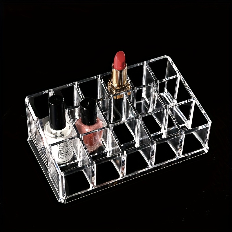 16-slot Lipstick Organizer, Luxury Makeup Box, Miscellaneous Storage Box, Transparent Storage Box And Skincare Organizer, Toner, Toilet, Lipstick, Nail Polish, Practical Gift
