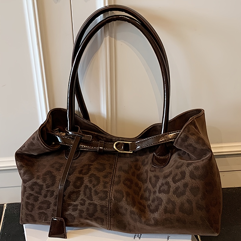 TEMU New Women's Fashionable Tote Bag With Trendy Leopard Print, A Stylish Accessory With A Large Capacity And Spacious Pockets, Perfect For Daily