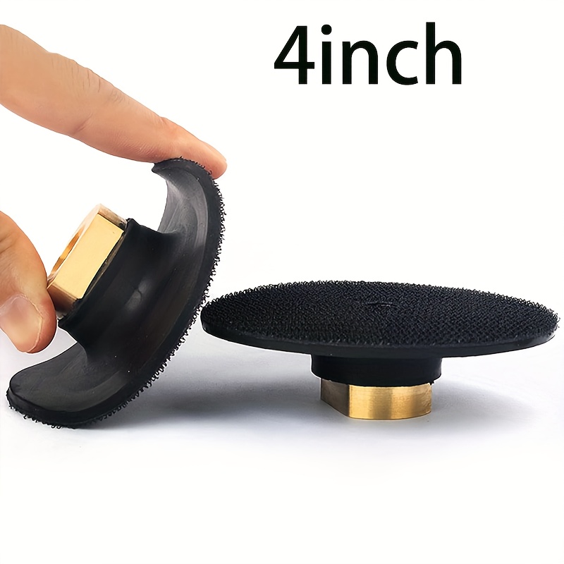 

4' Polishing Backing Pad Flexible Rubber Backing For Diamond Polishing Pad Holder Hook And Loop Connector 5/8-11 Threads