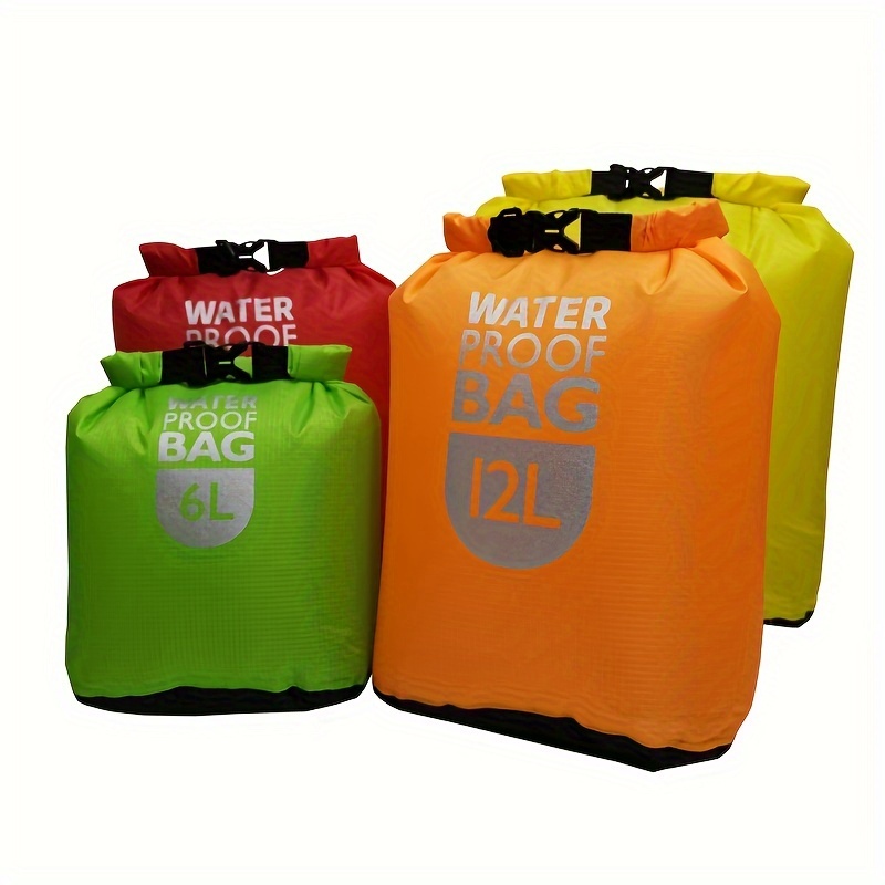 

2pcs 6l/12l/24l Portable Outdoor Waterproof Bag, Lightweight Camping Storage Bag, Swimming Rafting Kayaking Water Sports Waterproof Dry Bag