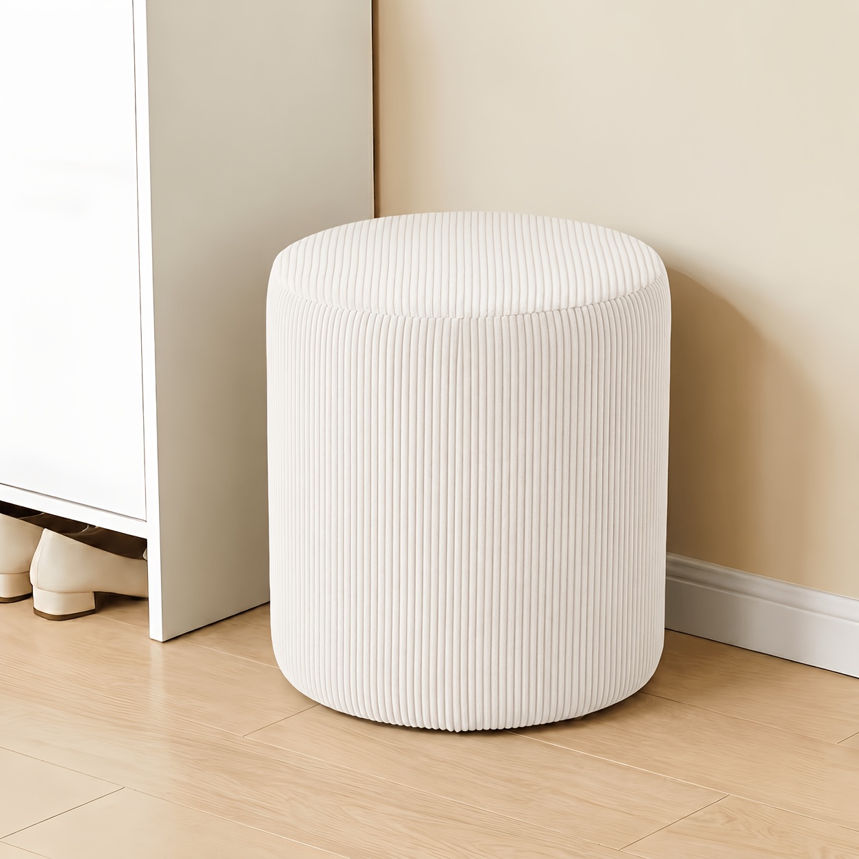 TEMU 1pc Round Stool Cover , Elastic Circular Ottoman Slipcover, Stretch Shoe Changing Chair Cover, Washable Furniture Protector Cover For Home Decor