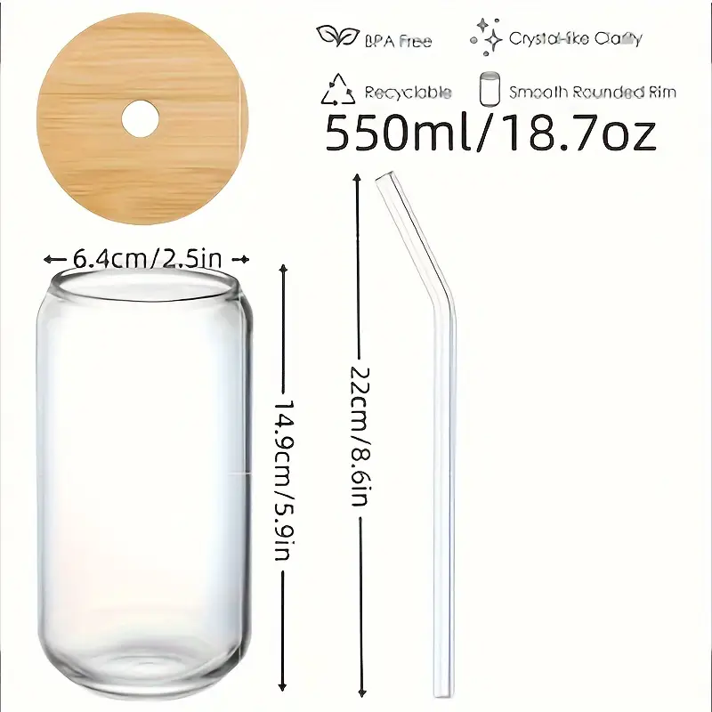 4pcs 550ml christmas tree glass with lid and straw home office cup tea beer milk cup Product details 3