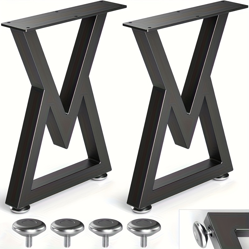 TEMU Metal Coffee Table Legs, Quadrilateral Bench Legs, Heavy-duty Desk Legs, Black Metal Side Table Legs, Diy Furniture Legs