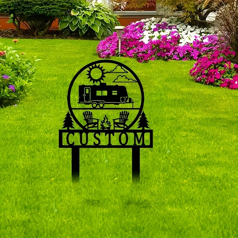 

Custom Metal Camping Flag - & Weather-resistant, Rv Enthusiasts & Outdoor Decor, Personalized With Your Home Name, Camping Accessories