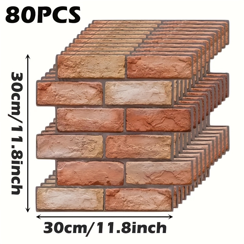 Image of 20/40/80pcs Christmas 2024 Decor 3d Peel Stick Wall Tile Stickers, Best For Christmas