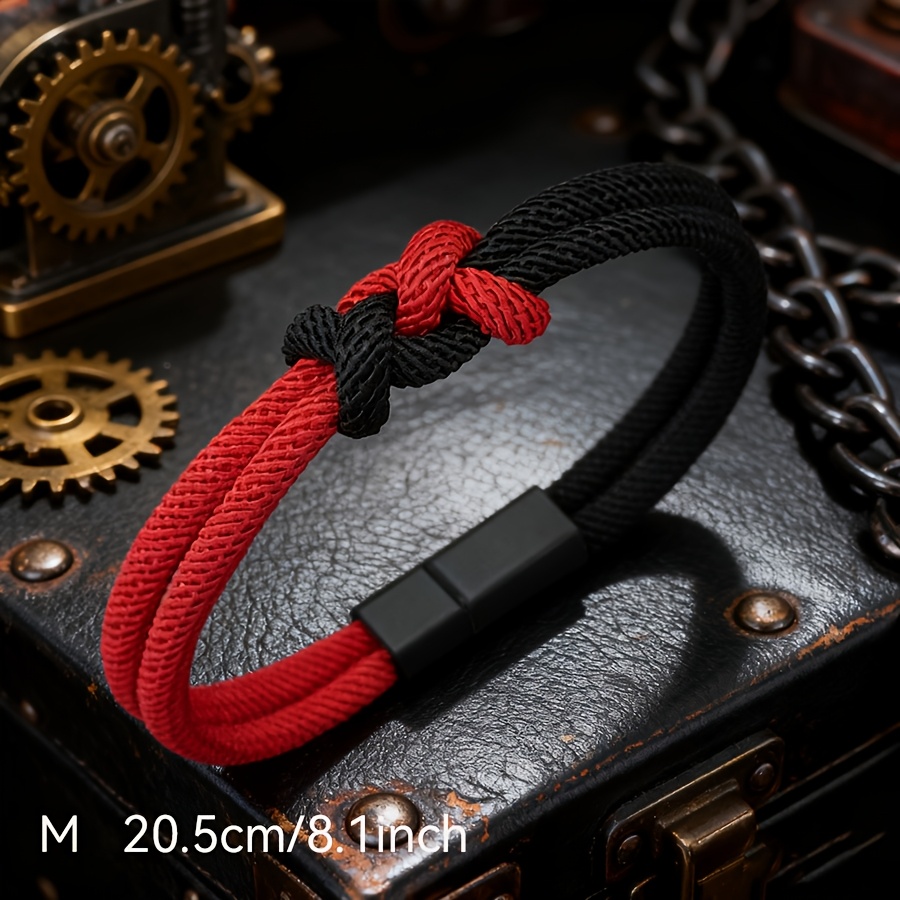 TEMU Bracelet bracelet bangle concentré à nœud pour homme, décontracté et d'extérieur, amovible, An, bijou de bracelet