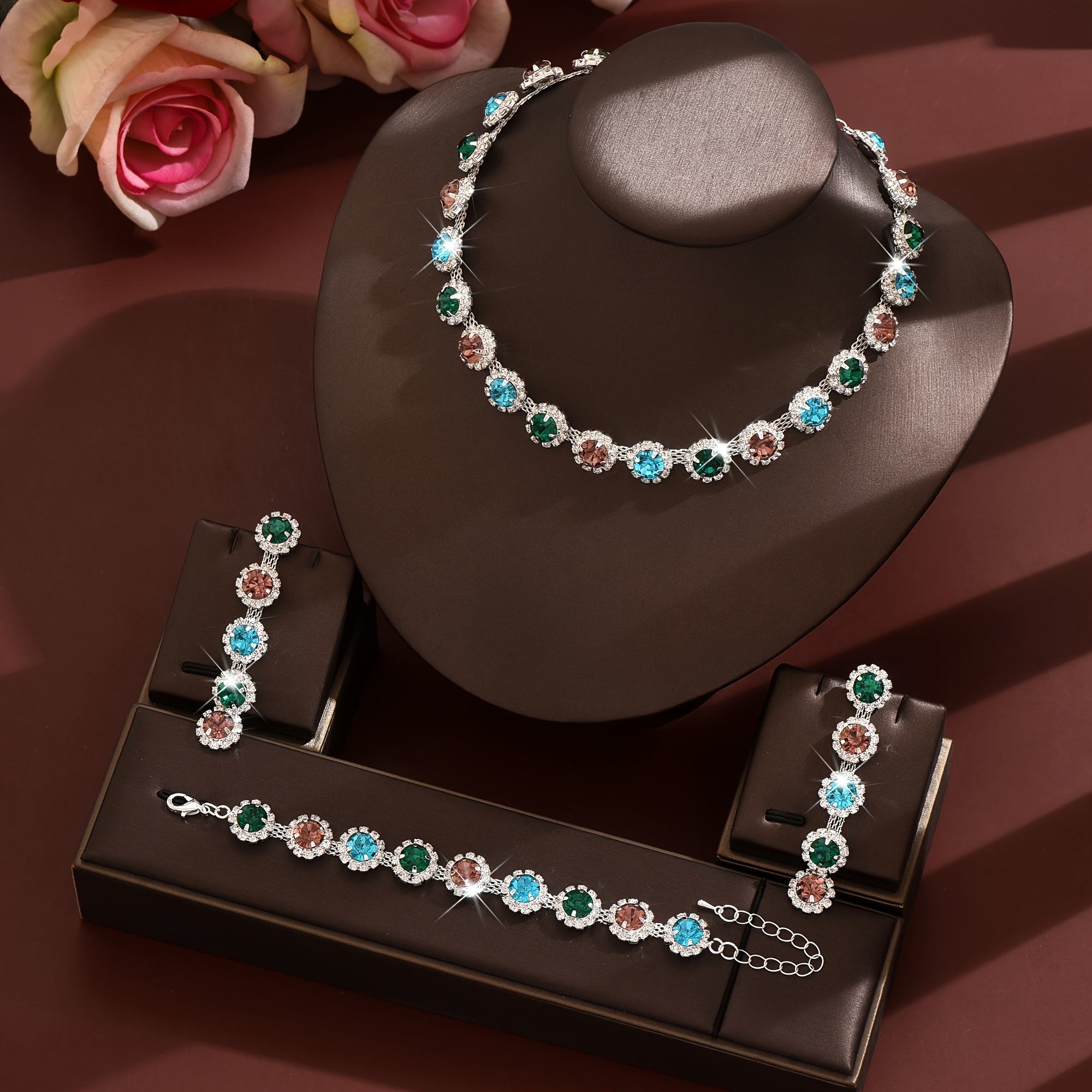 Women's Retro Luxurious Color-Block Jewelry Set