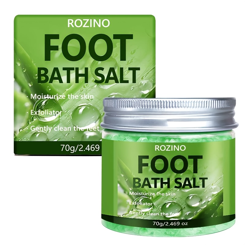 Image of Natural Aloe Vera Foot Soak Salt. In Warm Water To Gently Cleanse Foot Skin. Aloe Vera Provides, Nourishing Care For Your Feet, With A Gentle, Non-irritating Formula Kind To The Skin. Tightness