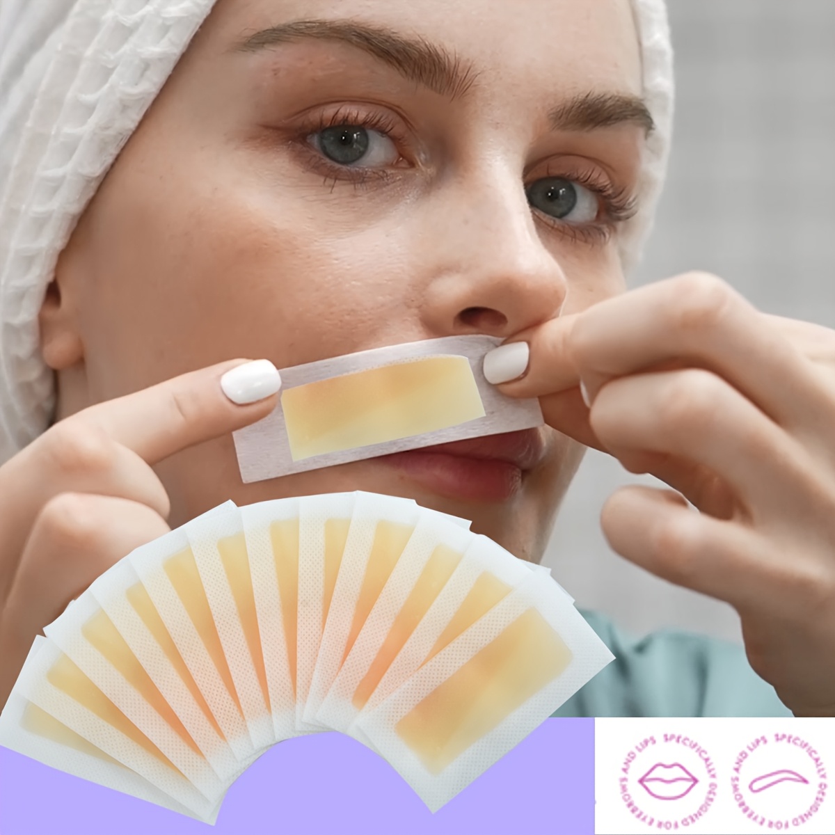   honey scented facial hair removal wax strips 22 count precise   hair removal for eyebrows upper lip cheeks and fingers hypoallergenic gentle formula personal care wax hair removal