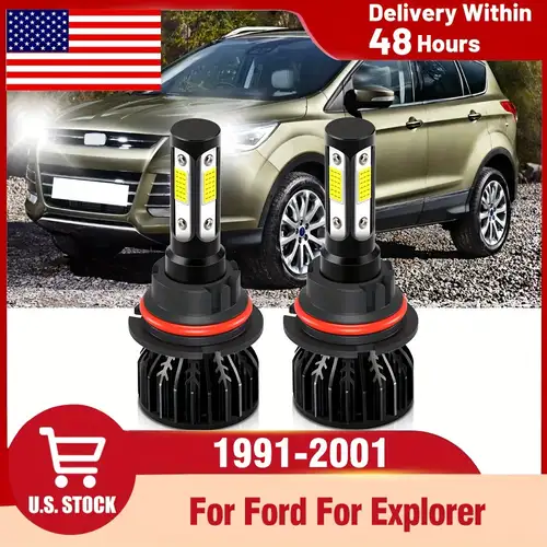 SHENKENUO 4-Piece 6000K LED Combo Kit – High/Low Beam + Fog Lights For Ford Flex 2009-2018