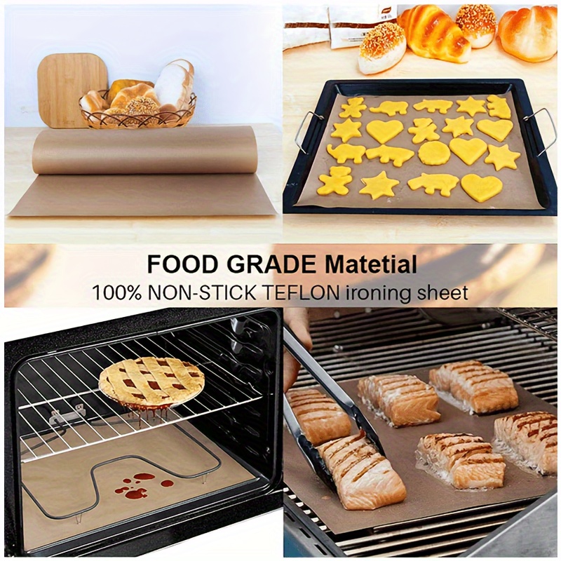 3-Pack PTFE Teflon Sheets, 30.48x40.64 cm, Non-Stick Glass Fiber Material, High Temperature Resistant, Reusable Hot Press Transfer Film for Baking Pot Lining