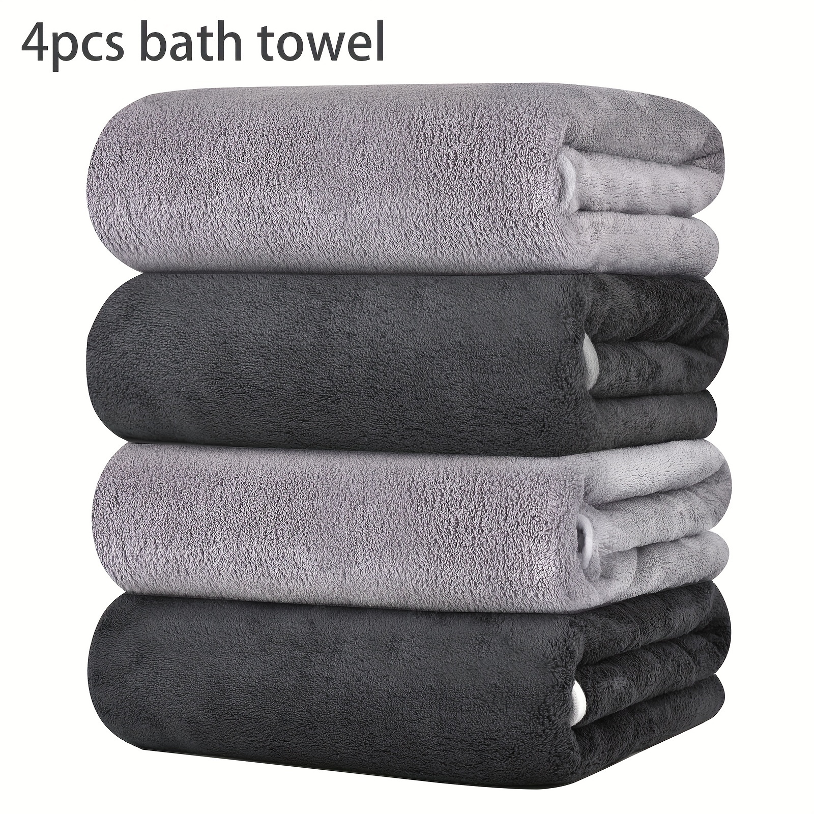 TEMU Set Of 4 Coral Fleece Towels, Absorbent, Fast-drying, And The Skin For Your Bathroom