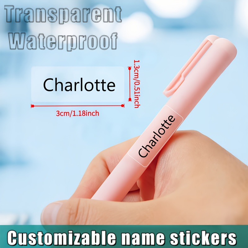 TEMU Etiquetas de transparentes personalizables, 30~540 pzas de pegatinas PET personalizadas, adecuadas para organización escolar, de oficina y