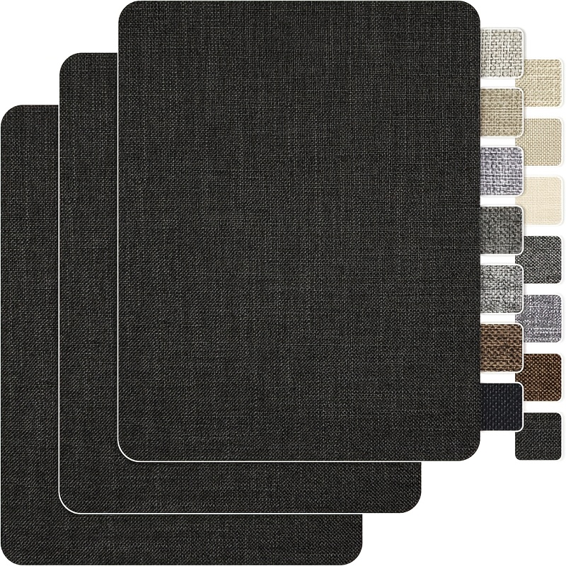 TEMU Patch de réparation en tissu de lin fin pour canapé, 3 pièces de 20,5*28 cm, autocollants, adaptés pour meubles, canapés, sièges, coussins et