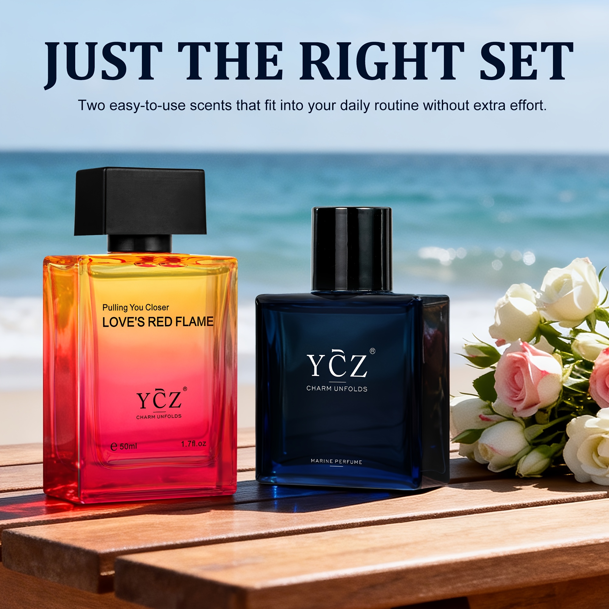2pcs Men' Perfume 1.69 Oz Amber Musk Main Notes Rich Layers Pheromone Boost Essential For Dates And Gatherings High-value Bottle Festive Boutique Gift