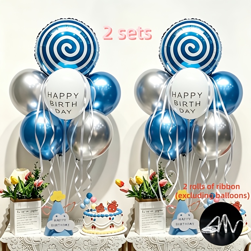 TEMU 4pcs Balloon Stand Set, Includes 2 Balloon Stand Sets + 2 Silvery Laser-colored Ribbons. Balloon Table Stand Set With Cup Balloon Sticks,
