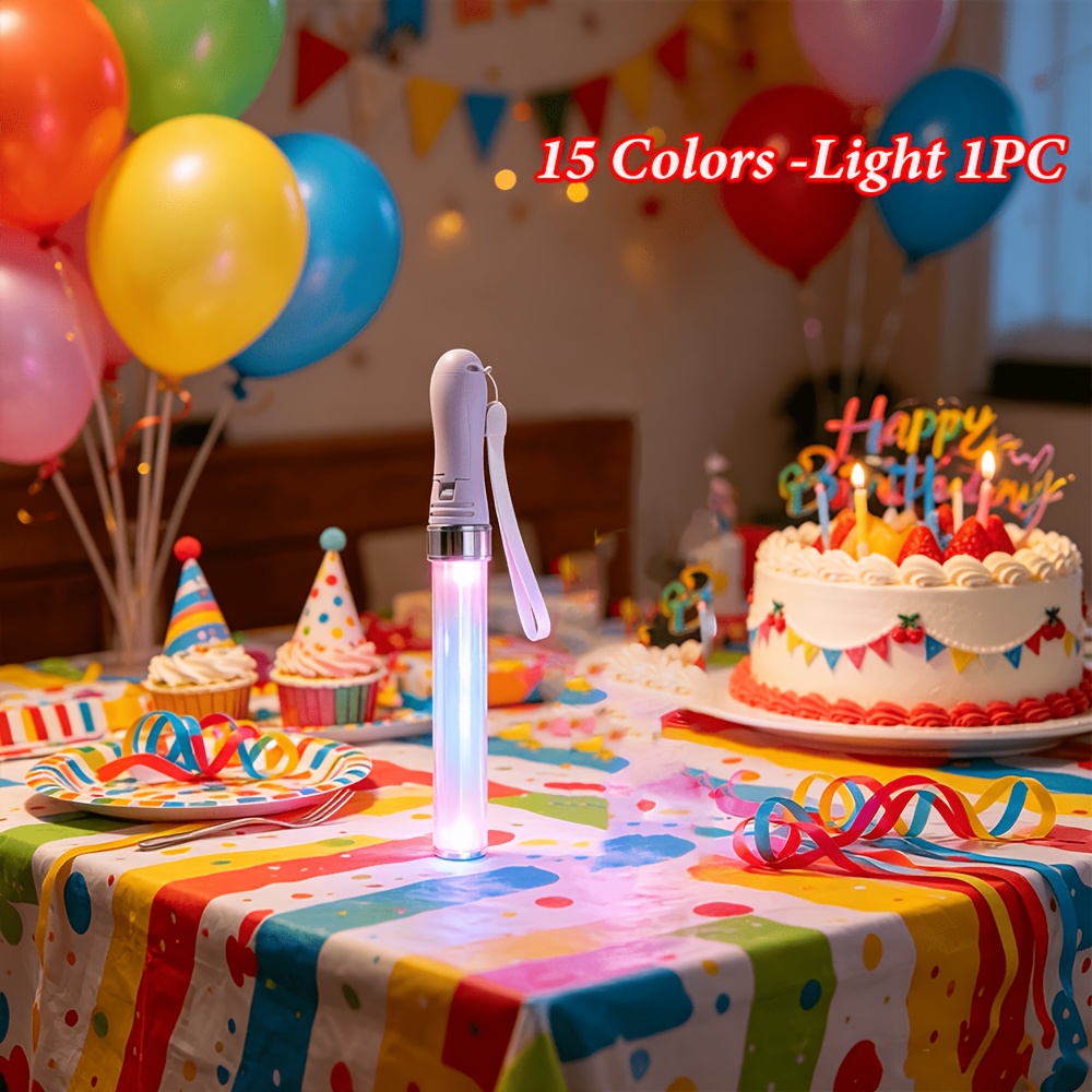 Image of 1pc Led Glow Stick, Party Flashing Light, 15 Color , 3 Lighting , Suitable For Parties, Festivals, Birthdays, , Dog Walking Safety, Vibrant Lighting, , Multicolor Glow, Pet Owners, Outdoor Use