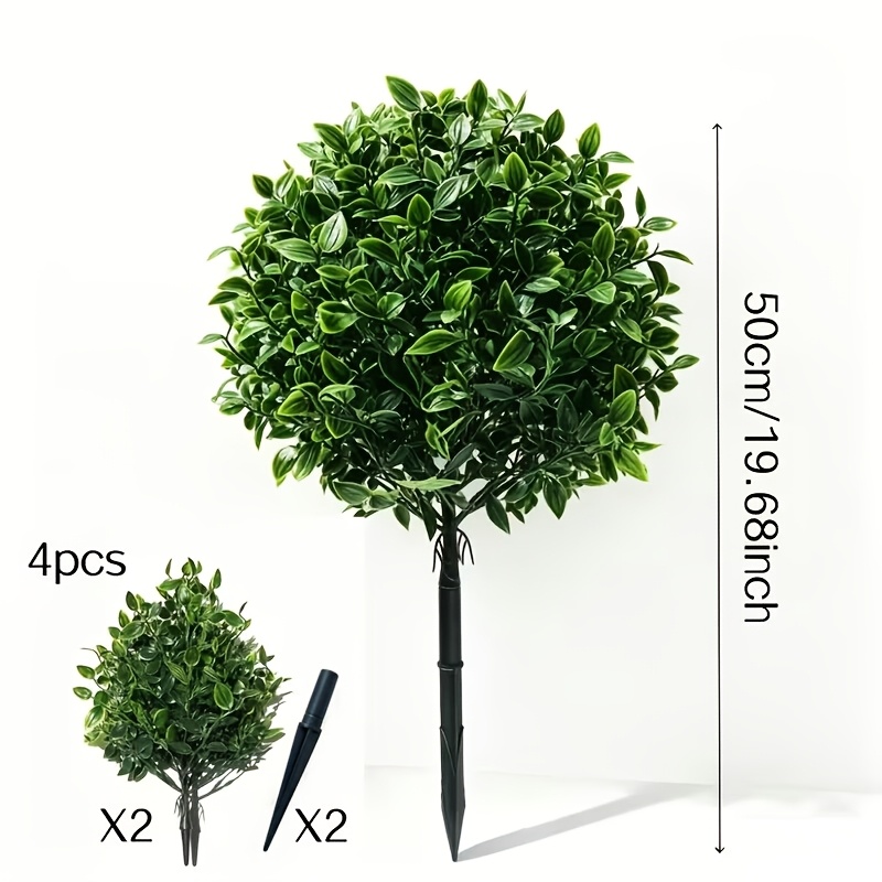 TEMU 4pcs Mandala Simulation Flower Balls (ground Plug Style) Outdoor Artificial (includes 2pcs Flower Balls And 2pcs Ground Plugs) | Elegant And