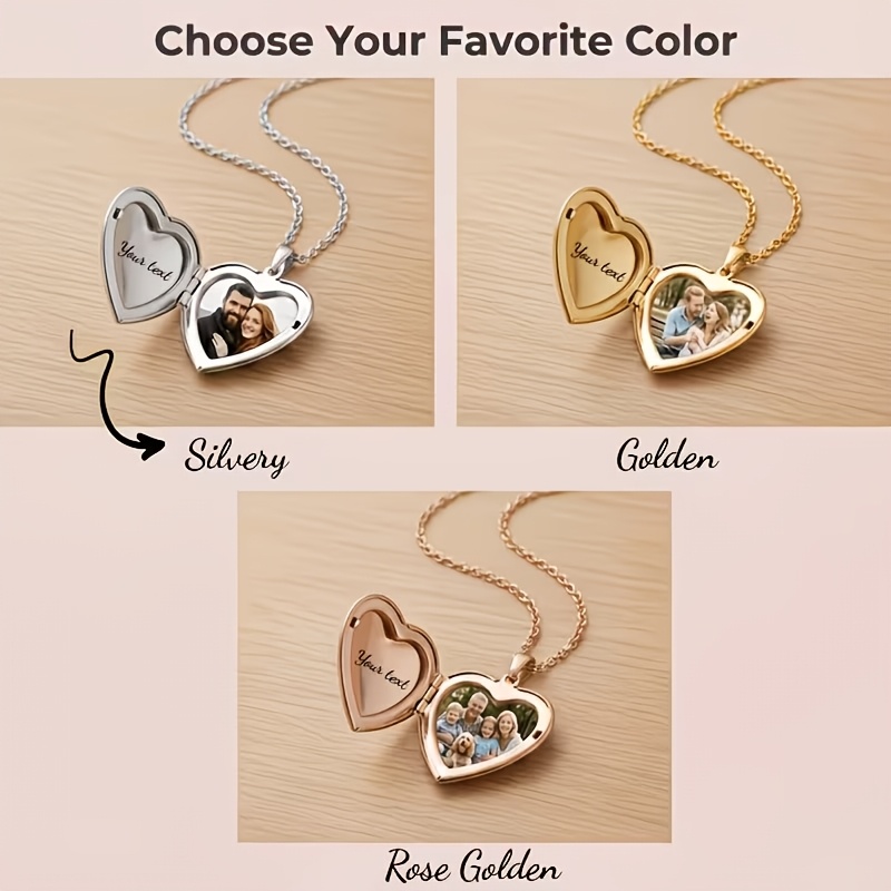 Customized Photo Heart-Shaped Pendant Necklace — Thoughtful Gift