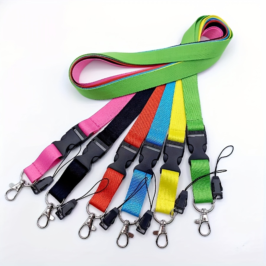 

4pcs/6pcs Solid Color Polyester Lanyard For Mobile Phones, With Detachable Phone Rope, Suitable For Mobile Phones, Work Id Cards, Keychains, Office Lanyards, Use