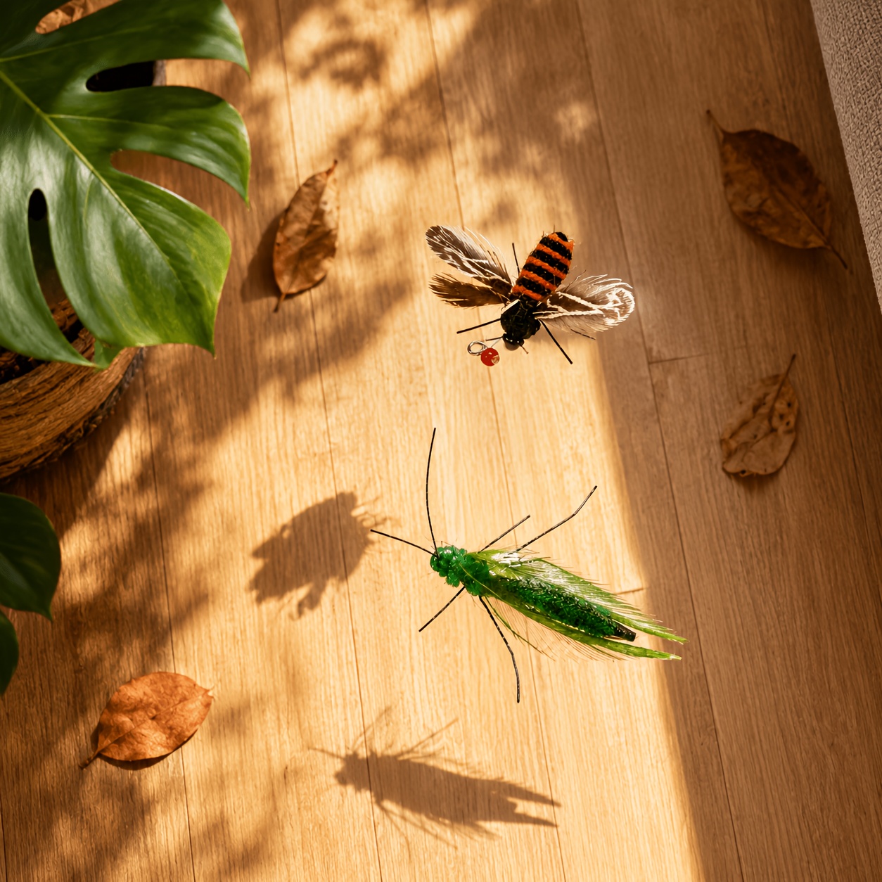 TEMU Lot de 2 jouets réalistes pour chat d'insecte volant, adaptés à toutes les races et tailles, leurre insecte en plastique avec insectes rampants