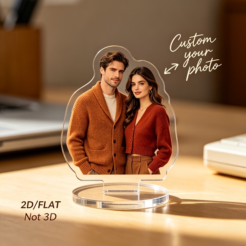 TEMU Présentoir de bureau 2D plat personnalisé en acrylique durable 2D/PLAT, prend en charge la personnalisation complète à motif. Personnalisable