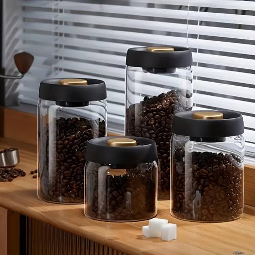 high quality borosilicate glass vacuum jar for coffee beans and kitchen storage sizes of 16 91oz 30 43oz 58oz 87oz clear durable preserving freshness and flavor