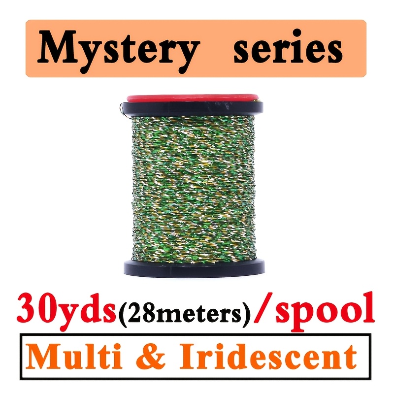 TEMU New Hot 30/55 Yards Super Fine Nymph Tinsel Fly Tying Thread For Nymph Buzzer Ribbing And Body Building Trout Grayling Fishing Lure Fly Tying