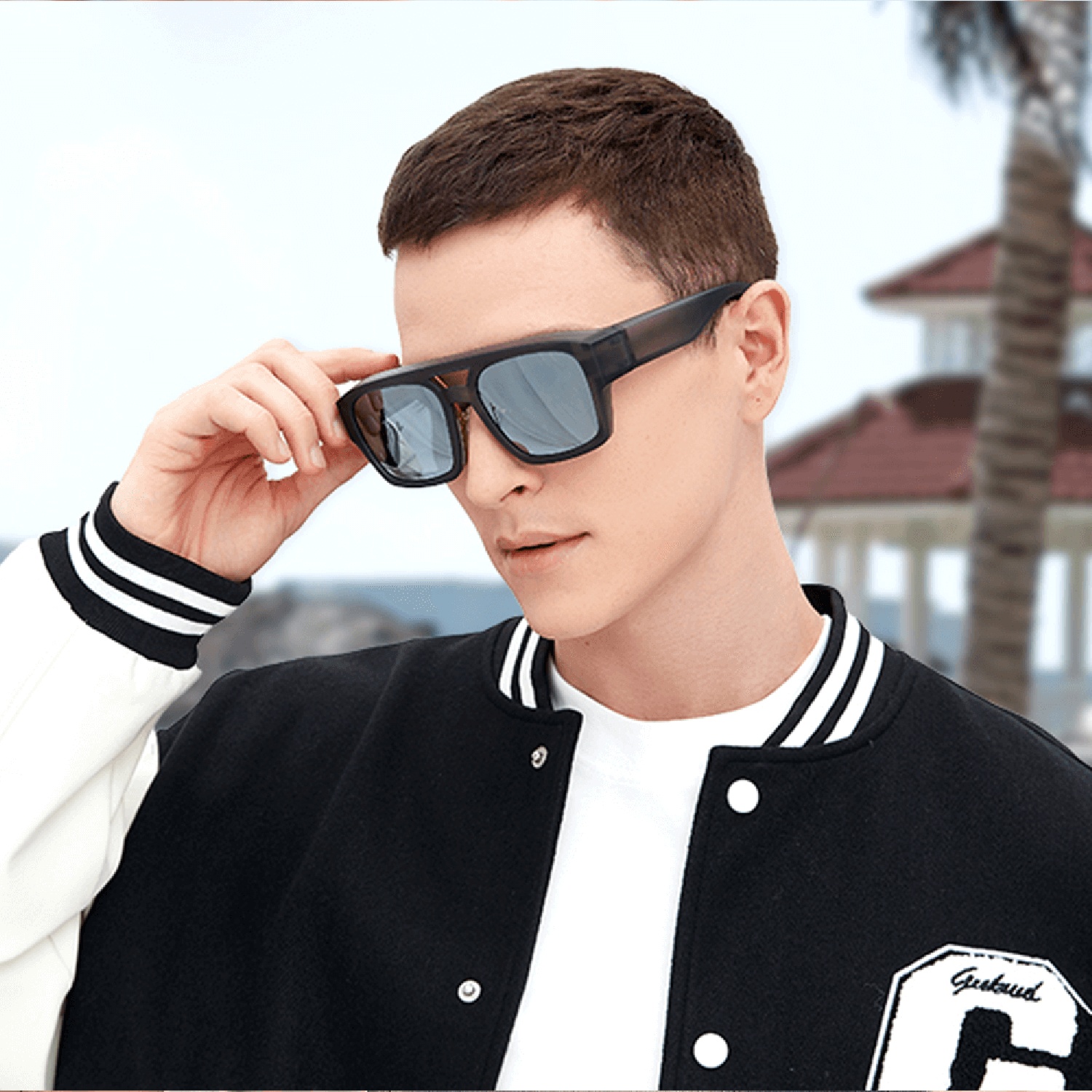 unisex oversized square retro wrap around clip polarized - Temu display picture 1