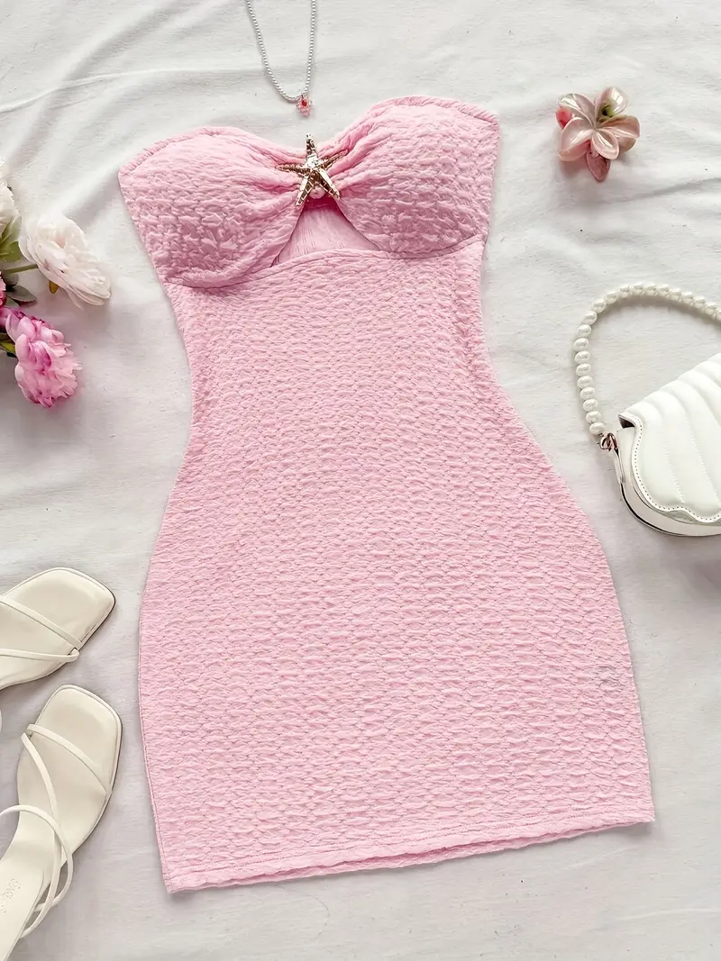 a womens holiday mini dress featuring a white texture - Temu Cyprus a womens holiday mini dress featuring a white texture - Temu Cyprus