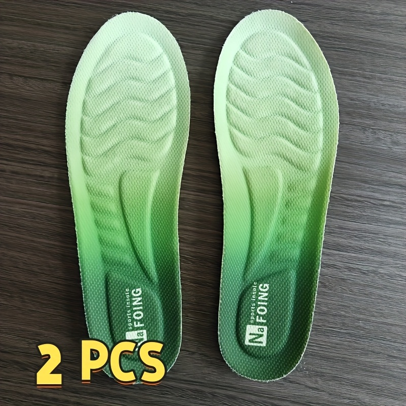 Image of 2pcs 4d Technology Sports Insoles For Men Women Soft Breathable High-elasticity Shock Absorption Running Shoe Pad Latex Massage Insole