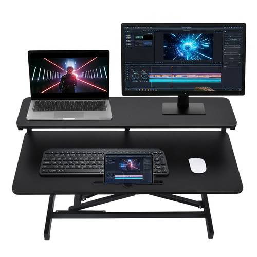 37in stand up desk riser black height range 4 9 18 5in 30lbs load capacity sit stand desk converter workstation computer table riser for office home