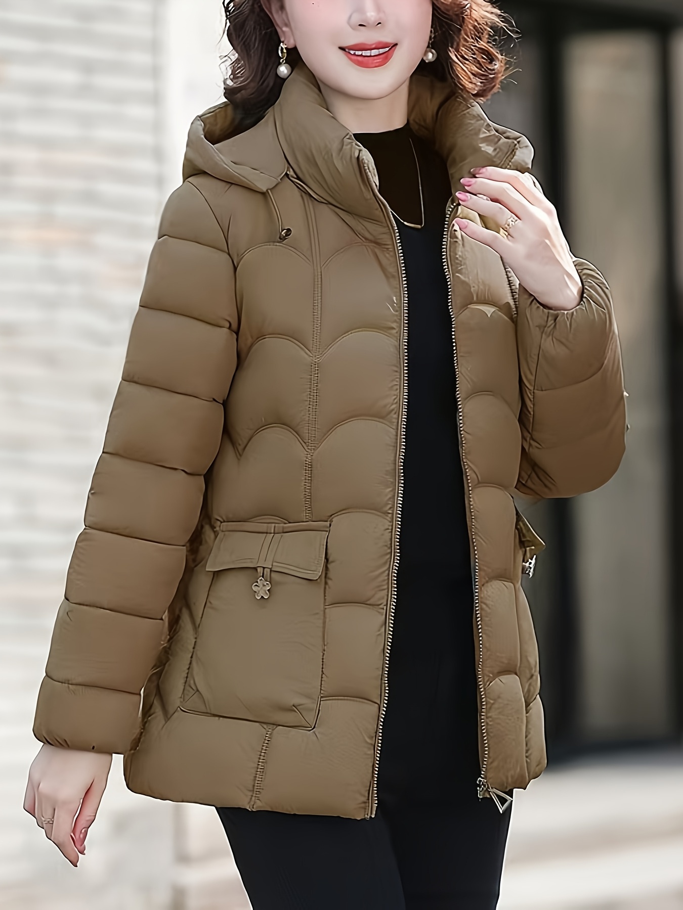 abrigo invierno elegante mujer chaqueta térmica Temu Argentina