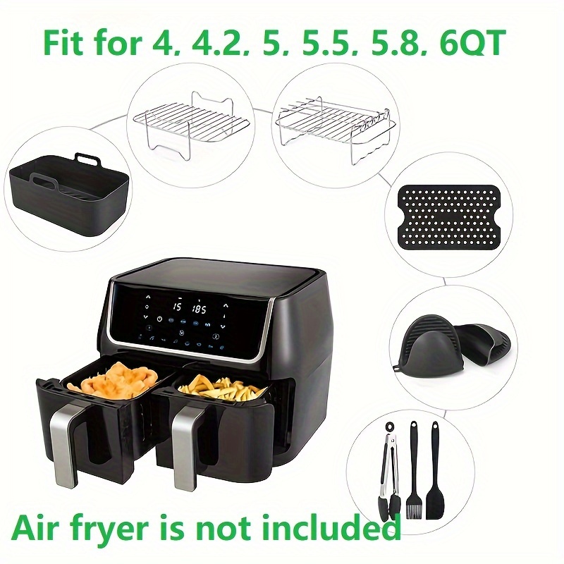 Air Fryer Accesorios, Sartén parrilla de repuesto para freidora de aire,  rejilla de cocción al vapor Placa de parrilla antiadherente apta para  lavavajillas (8,27 pulgadas/21 cm) : : Hogar y cocina