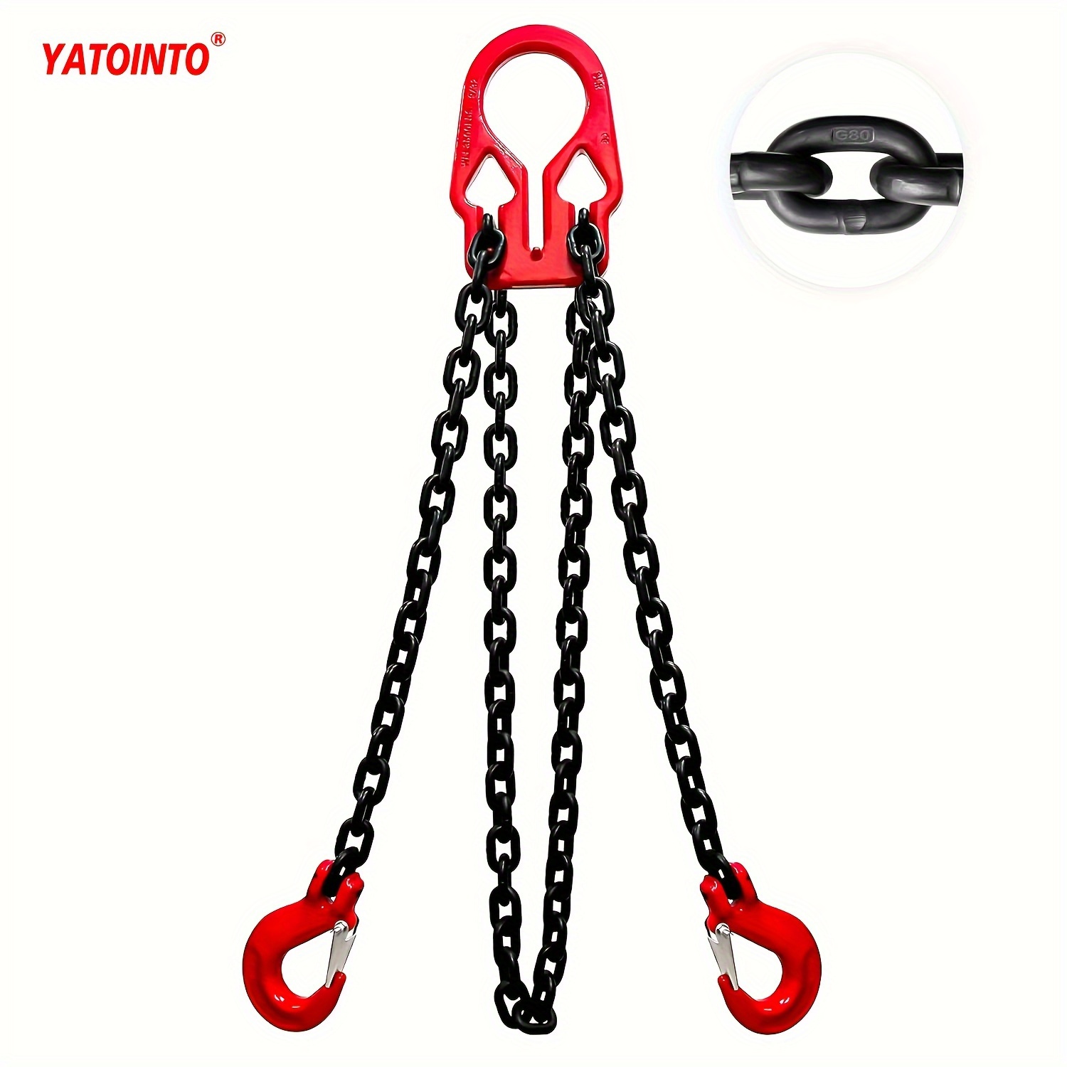 

Yatointo Adjustable Chain Sling 10ft 5/16", 3.18 Ton G80 Alloy Steel Double Leg Slings With 2 Safety Grab Hooks, Chain Slings Heavy Duty With Standard Marking