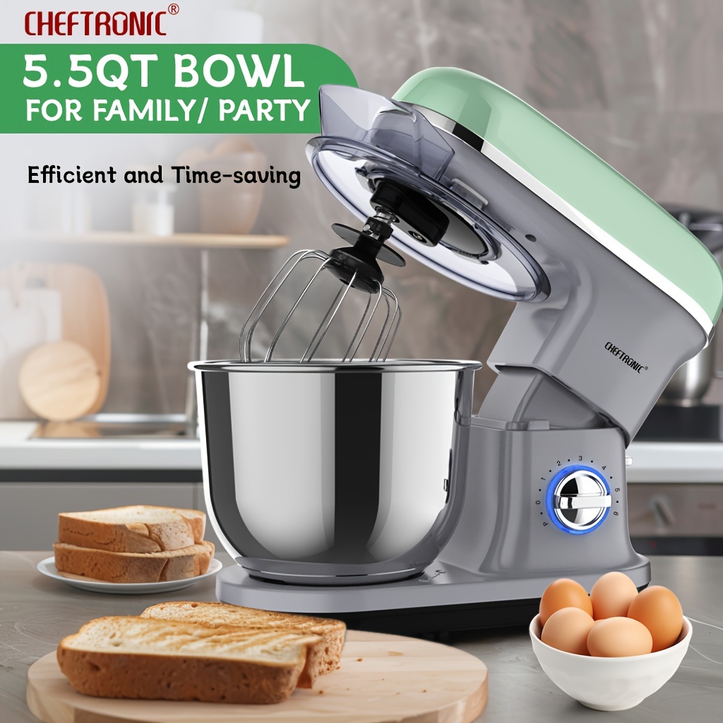 

Cheftronic Stand Mixer, 5-qt 120v/500w 6-speed Tilt-head Food Mixer, Kitchen Electric Mixer, For Easter Day (5qt, Green)