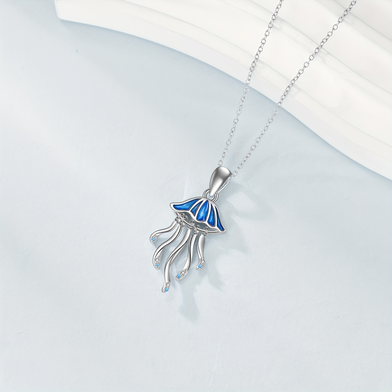 Women's 925 Sterling Silver Jellyfish Pendant Necklace