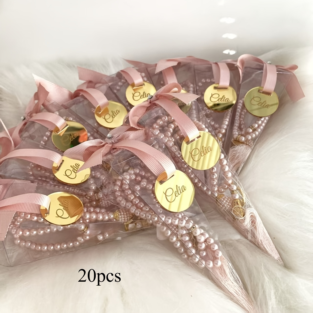 TEMU Pink Custom Beads, Tasbih, Eid Decorations, Favors, Misbaha, Baby Shower, Favors, Gifts, Aqiqah Favors, Valentine's Day Gift, Gift, Bows &