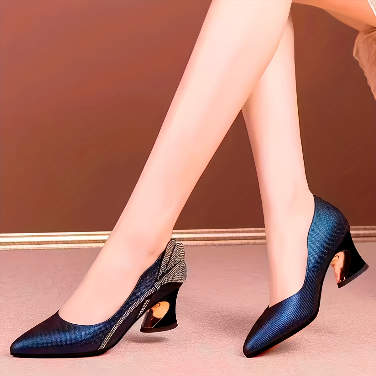 Wine Red Pointed High Heels for Professional Women