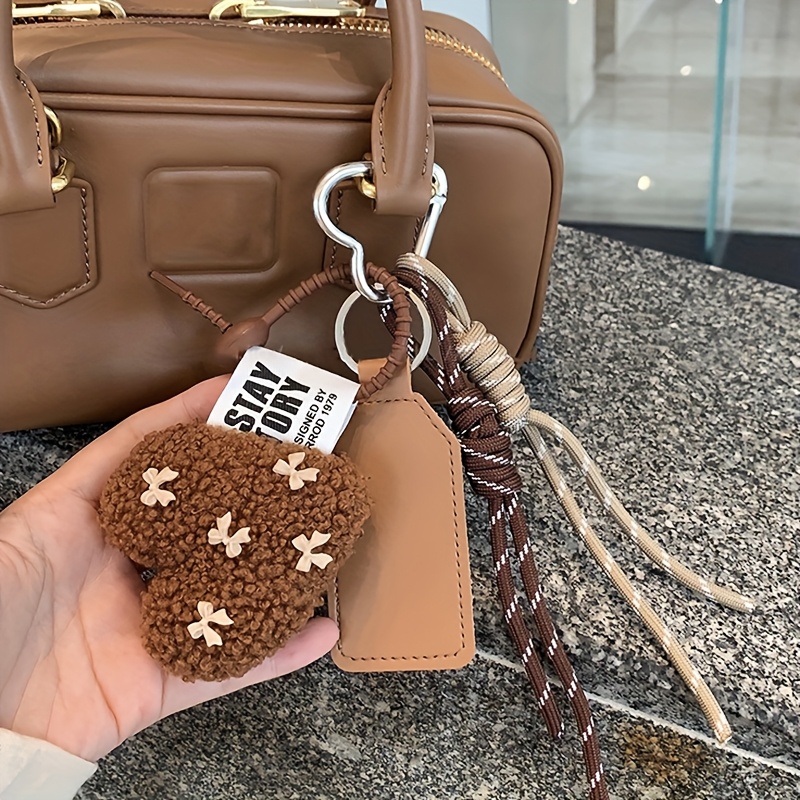 TEMU Nuovo ciondolo a forma di con cuore cartone animato per borsa da donna, , pelliccia artificiale di lana, borsa a , decorazioni regalo da