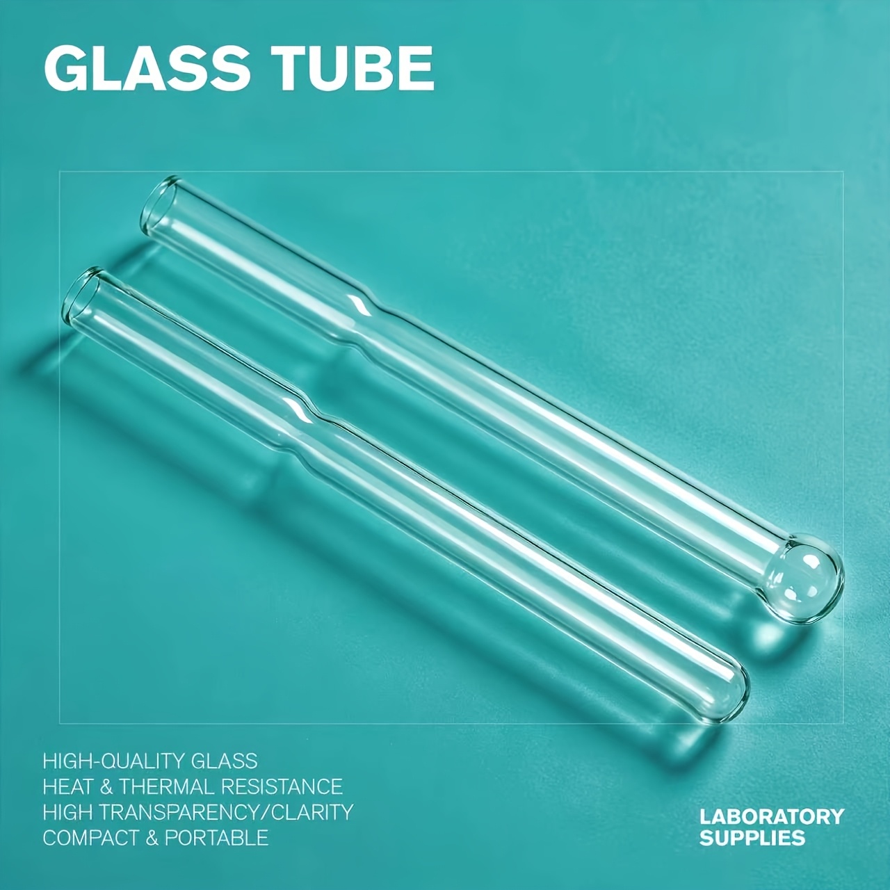 TEMU 2pcs (2-pack) Borosilicate Glass Test Tubes With Shrunken Mouths & Round Bottoms - High-temperature Resistant Suitable For , Thermosensitive