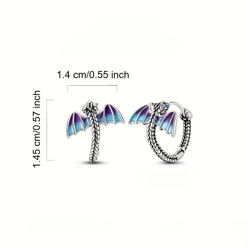 Women's Vintage Dragon Wing Hoop Earrings, Unique Statement Jewelry
