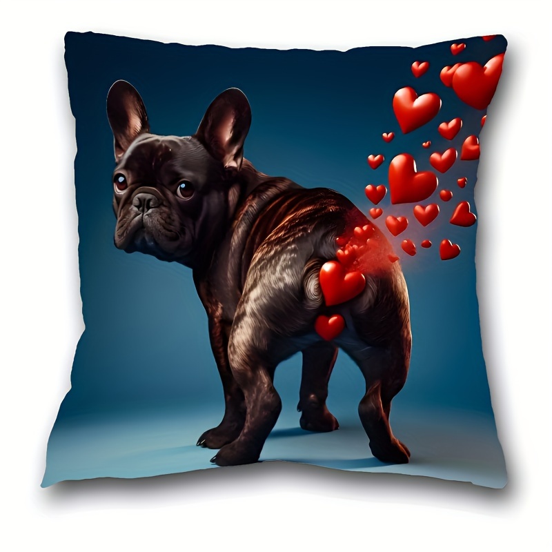 

1pc Dog Pillowcase, Cushion 17.7"x17.7", Washable, Zippered, For Decor - ( Not Included)